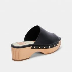DOLCEVITA DORADO MULES BLACK LEATHER New In