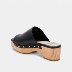 DOLCEVITA DORADO MULES BLACK LEATHER New In
