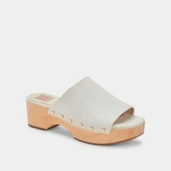 DOLCEVITA DORADO MULES BONE LEATHER SANDALS