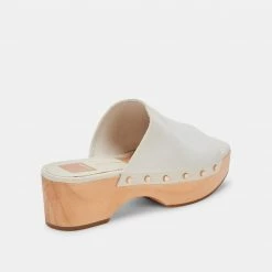 DOLCEVITA DORADO MULES BONE LEATHER SANDALS