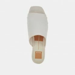 DOLCEVITA DORADO MULES BONE LEATHER SANDALS