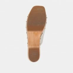 DOLCEVITA DORADO MULES BONE LEATHER SANDALS