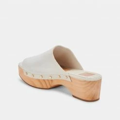 DOLCEVITA DORADO MULES BONE LEATHER SANDALS