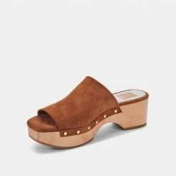 DOLCEVITA SANDALS DORADO MULES SADDLE SUEDE