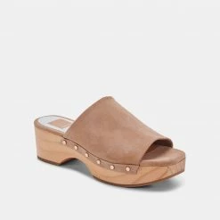 DOLCEVITA SANDALS DORADO MULES TAUPE SUEDE