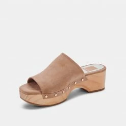 DOLCEVITA SANDALS DORADO MULES TAUPE SUEDE
