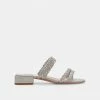DOLCEVITA HAIZE RAFFIA SANDALS LIGHT GREY RAFFIA