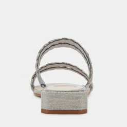 DOLCEVITA HAIZE RAFFIA SANDALS LIGHT GREY RAFFIA
