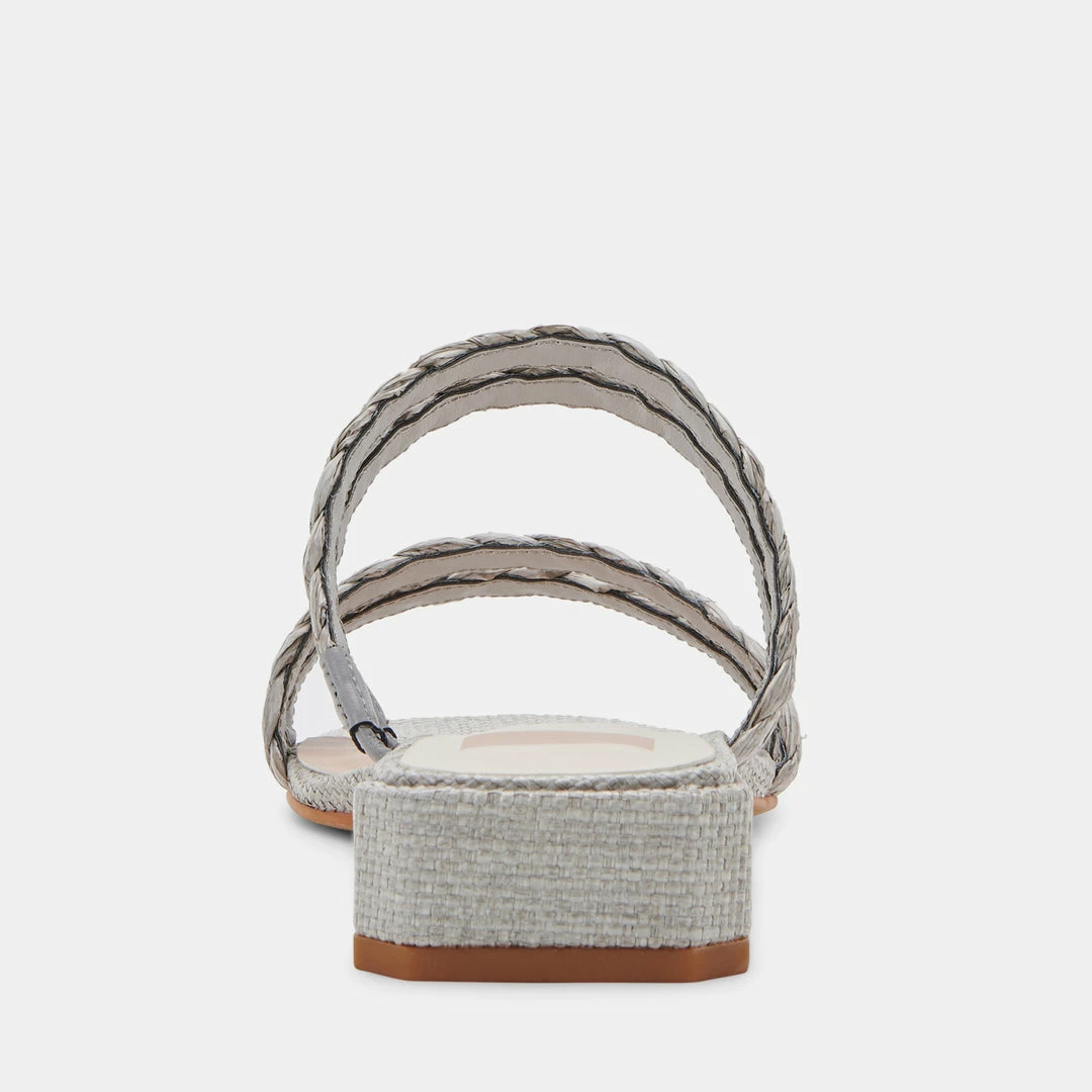 DOLCEVITA HAIZE RAFFIA SANDALS LIGHT GREY RAFFIA
