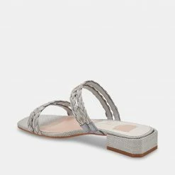 DOLCEVITA HAIZE RAFFIA SANDALS LIGHT GREY RAFFIA