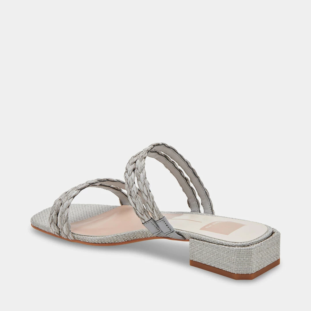 DOLCEVITA HAIZE RAFFIA SANDALS LIGHT GREY RAFFIA