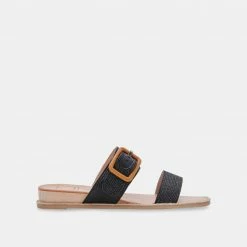 DOLCEVITA PEIO SANDALS BLACK RAFFIA