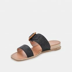 DOLCEVITA PEIO SANDALS BLACK RAFFIA