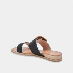 DOLCEVITA PEIO SANDALS BLACK RAFFIA