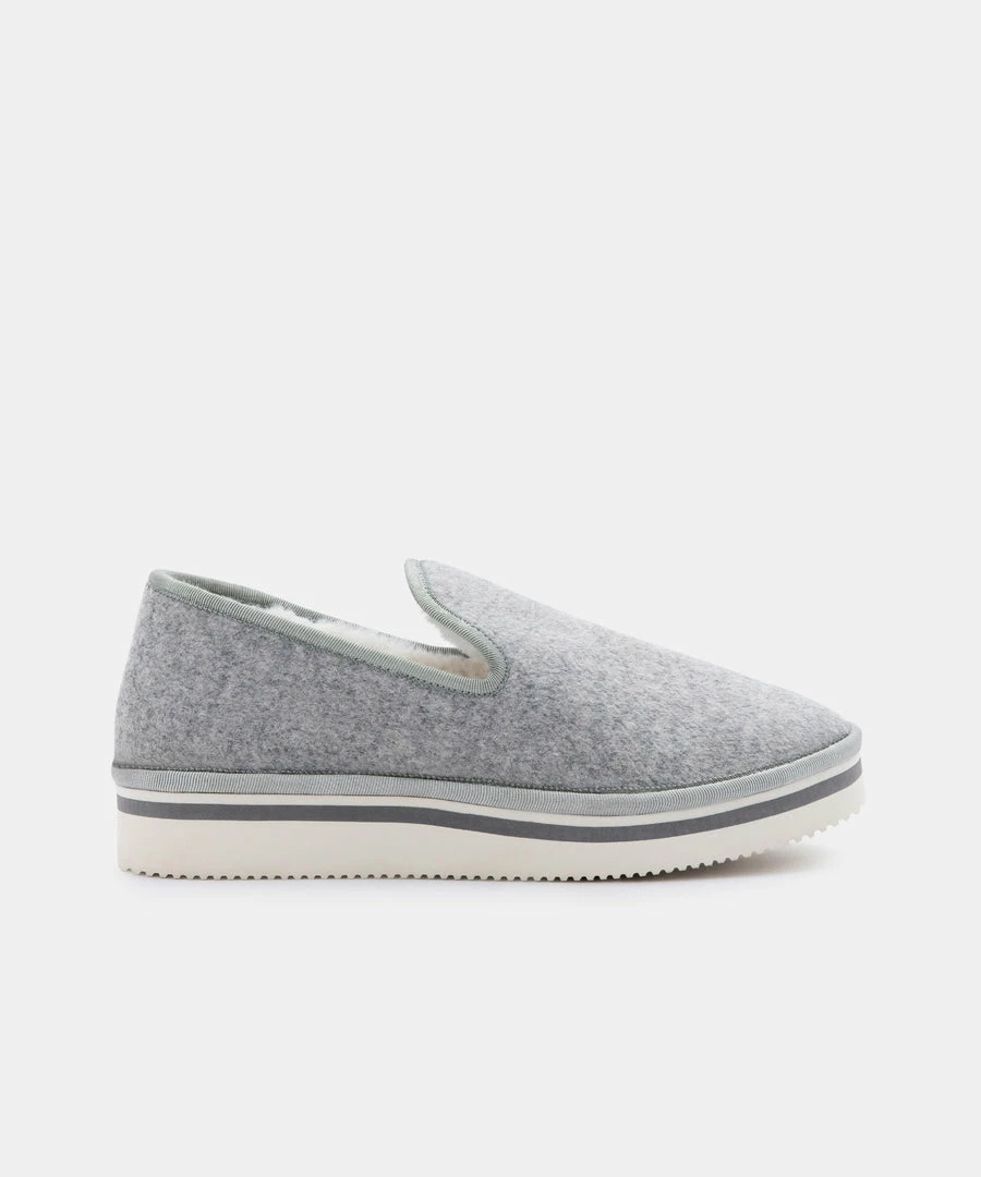 DOLCEVITA HERVE SLIPPERS GREY FELT FLATS