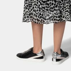 Recurate NINO SNEAKERS IN ANTHRACITE PATENT CROCO LEATHER - Re:vita