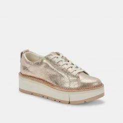 DOLCEVITA TOYAH SNEAKERS LIGHT GOLD METALLIC SUEDE