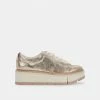 DOLCEVITA TOYAH SNEAKERS LIGHT GOLD METALLIC SUEDE