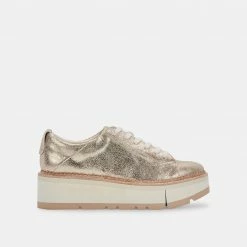 DOLCEVITA TOYAH SNEAKERS LIGHT GOLD METALLIC SUEDE