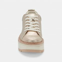 DOLCEVITA TOYAH SNEAKERS LIGHT GOLD METALLIC SUEDE