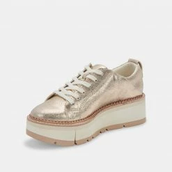 DOLCEVITA TOYAH SNEAKERS LIGHT GOLD METALLIC SUEDE
