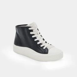 Recurate VEOLA PLUSH SNEAKERS BLACK EMBOSSED LEATHER Re:vita