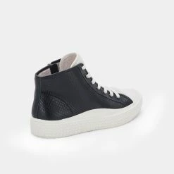 DOLCEVITA VEOLA PLUSH SNEAKERS BLACK EMBOSSED LEATHER