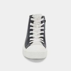 Recurate VEOLA PLUSH SNEAKERS BLACK EMBOSSED LEATHER Re:vita