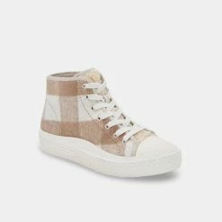 DOLCEVITA VEOLA PLUSH SNEAKERS TAN MULTI FABRIC