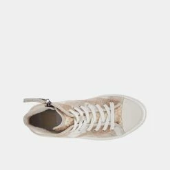DOLCEVITA VEOLA PLUSH SNEAKERS TAN MULTI FABRIC