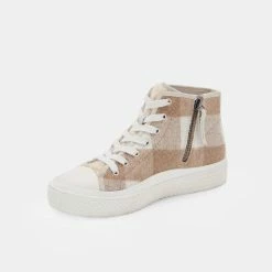 DOLCEVITA VEOLA PLUSH SNEAKERS TAN MULTI FABRIC