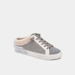 DOLCEVITA ZETA PLUSH SNEAKERS GREY STUDDED NUBUCK
