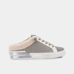 DOLCEVITA ZETA PLUSH SNEAKERS GREY STUDDED NUBUCK