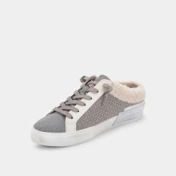 DOLCEVITA ZETA PLUSH SNEAKERS GREY STUDDED NUBUCK
