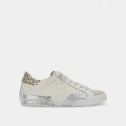 DOLCEVITA ZINA SNEAKERS OFF WHITE EMBOSSED LEATHER