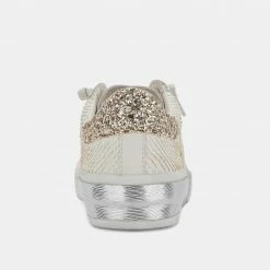 DOLCEVITA ZINA SNEAKERS OFF WHITE EMBOSSED LEATHER