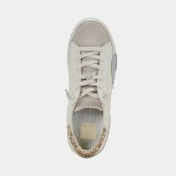 DOLCEVITA ZINA SNEAKERS OFF WHITE EMBOSSED LEATHER