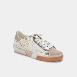 DOLCEVITA ZINA SNEAKERS SILVER GOLD METALLIC CALF HAIR