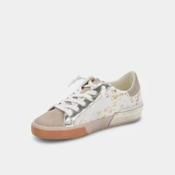 DOLCEVITA ZINA SNEAKERS SILVER GOLD METALLIC CALF HAIR