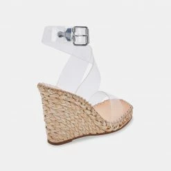 DOLCEVITA SANDALS NEZZA VINYL WEDGES CRYSTAL VINYL