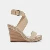 DOLCEVITA SANDALS NEZZA WEDGES VANILLA LEATHER