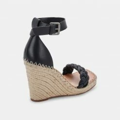 DOLCEVITA NILTON HEELS BLACK LEATHER SANDALS