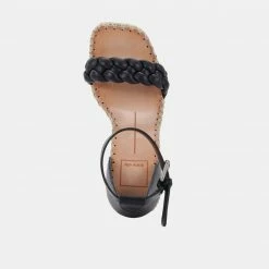 DOLCEVITA NILTON HEELS BLACK LEATHER SANDALS