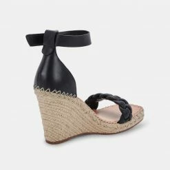 DOLCEVITA NILTON HEELS BLACK LEATHER SANDALS