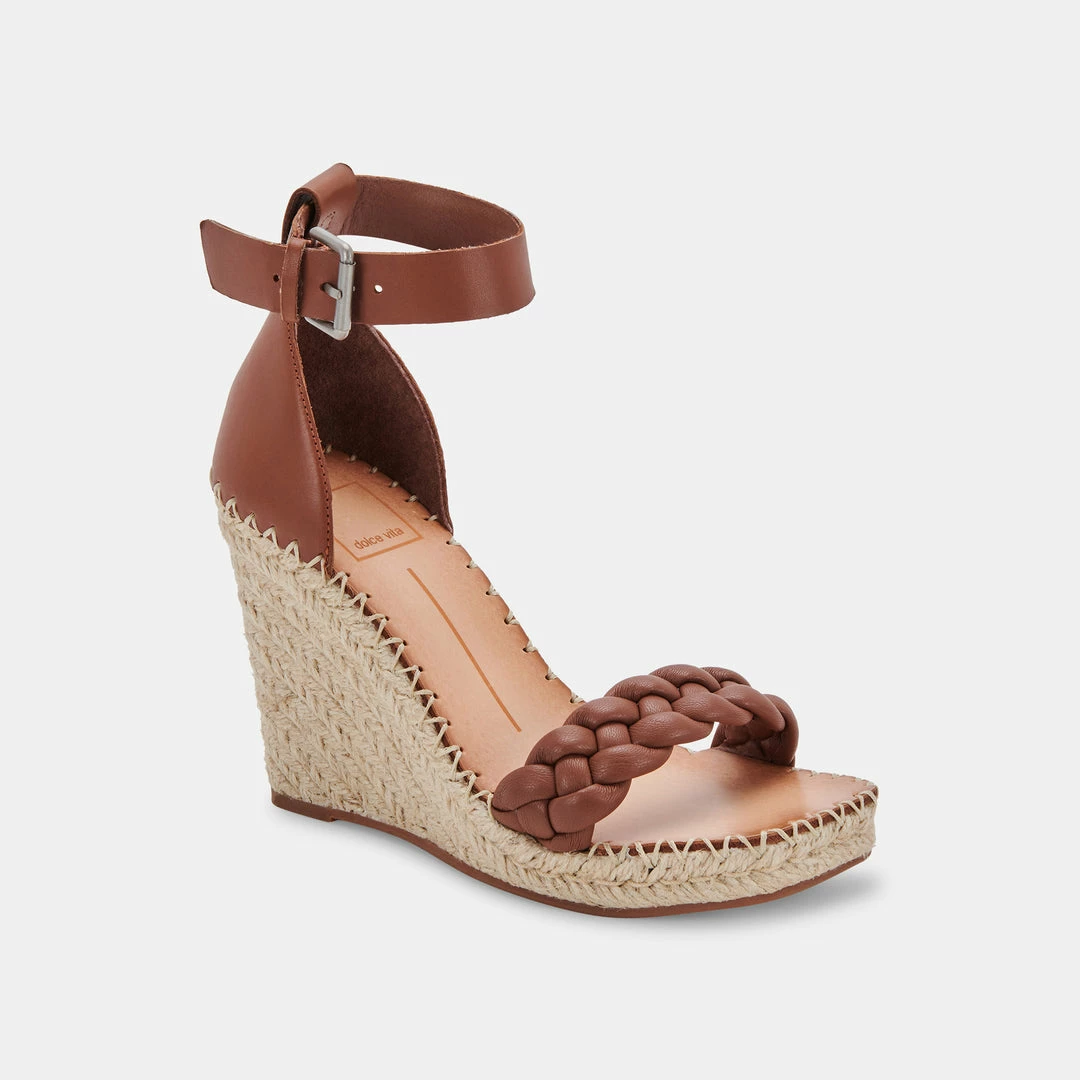 DOLCEVITA NILTON HEELS DK BROWN LEATHER SANDALS