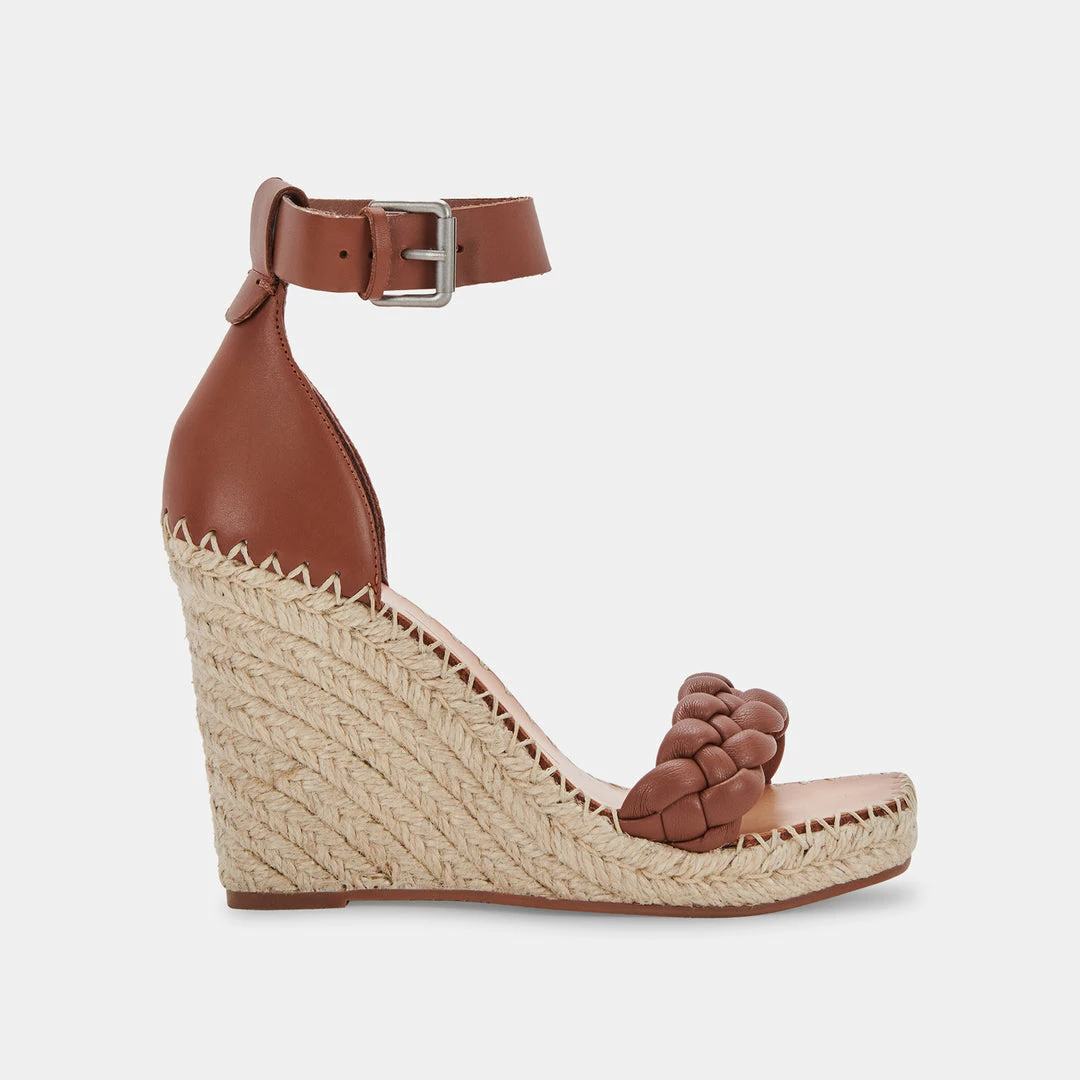 DOLCEVITA NILTON HEELS DK BROWN LEATHER SANDALS