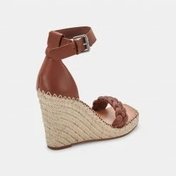 DOLCEVITA NILTON HEELS DK BROWN LEATHER SANDALS