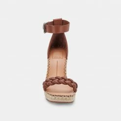 DOLCEVITA NILTON HEELS DK BROWN LEATHER SANDALS