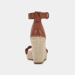 DOLCEVITA NILTON HEELS DK BROWN LEATHER SANDALS