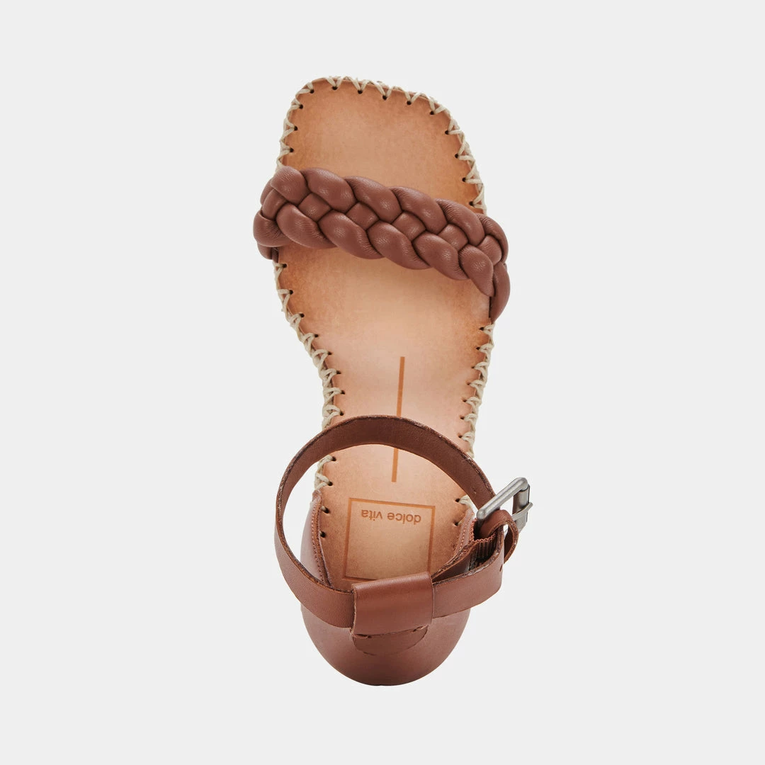 DOLCEVITA NILTON HEELS DK BROWN LEATHER SANDALS